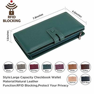 Women's Wallet Genuine Leather RFID Blocking Large Capacity Luxury Black  Color Wallet Card Holder Organizer Ladies Purse Wallets for Women