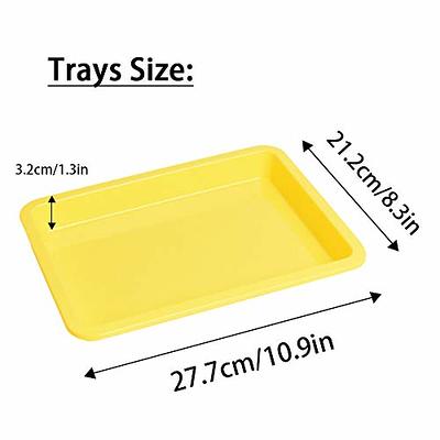 10 Pack Plastic Art Trays,Activity Crafts Tray,Organizer Tray,Serving Tray for Home,School,Kids,DIY Projects,Painting,Beads (White)