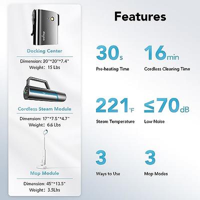 DAYOO Cordless Steam Mop - Multifunctional Steam Cleaner, 19 in 1 Steamer,  Whole House Steamer with Food