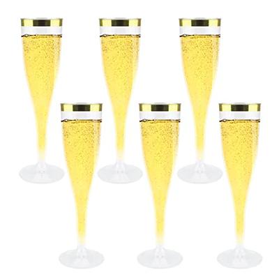 Prestee 24 Plastic Champagne Flutes Disposable