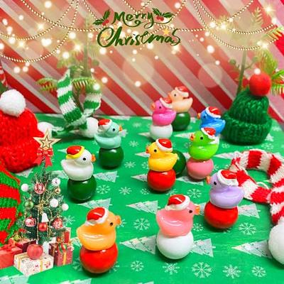 AWEELON100 Pcs Christmas Tiny Ducks Mini Resin Ducks Tiny Ducks (A