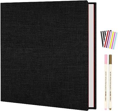 Popotop Large Photo Album Self Adhesive 4x6 5x7 8x10 Scrapbook Album DIY 60  Pages Picture Book,Gifts for Mom,Family Baby and Wedding,with Metal Pen and  Plastic Board 11.5x10.660pages Red