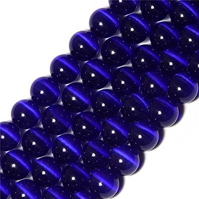 Tiger Eye Tie Dye blue purple 12mm round (15 beads/strand)