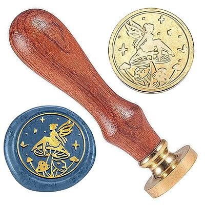 CRASPIRE Wax Seal Stamp Set, 2 Pieces Vintage Sealing Wax Stamps Copper  Seals + 2 Wooden Handle, Wax Stamp Kit for Wedding Invitations Cards  Envelopes