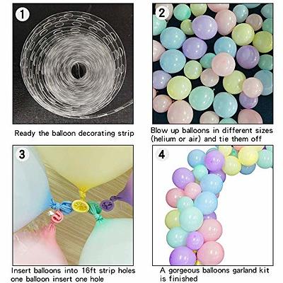 Pastel Balloons Garland Arch Kit 110pcs Latex Balloons Assorted Colors with Balloon Strip Unicorn Macaron Rainbow Balloons for Baby Shower Wedding