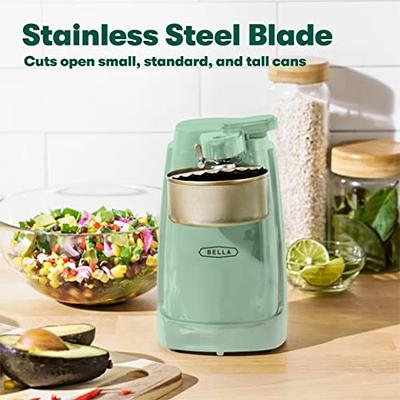 BELLA Electric Can Opener and Knife Sharpener, Multifunctional Jar and Bottle  Opener with Removable Cutting Lever and Cord Storage, Stainless Steel  Blade, White - Yahoo Shopping