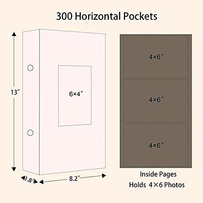Vienrose Linen Photo Album 300 Pockets for 4x6 Photos Fabric Cover Photo  Books Slip-in Picture