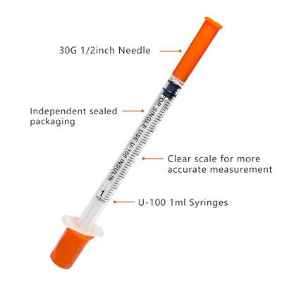 1ml Syringe with Needle, Individually Sterile Packaged (1ml-30G-8mm-20pcs)  - Yahoo Shopping