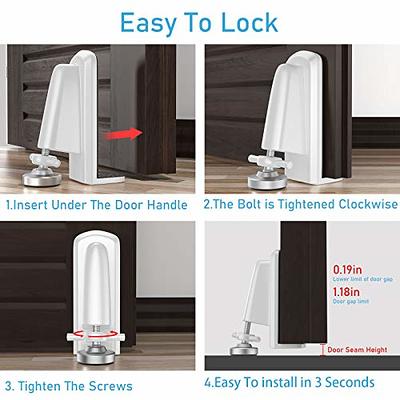 Door Jammer Door Stopper, Portable Door Security Lock for  Travel/Apartment/Safety Self Defense/Personal Protection, Aluminum Alloy  Anti-Slip Door