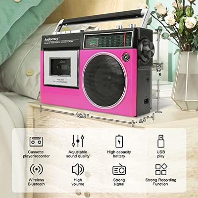 Retro Radio and Recorder,Retro Bluetooth Boombox Cassette Player,AM/FM  Radio Cassette Player Recorder,Classic 80s Style with Modern  Technology,Gifts