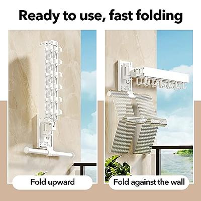 Laundry Drying Rack - Wall Mounted Clothes Rack, Accordion Wall Hanger