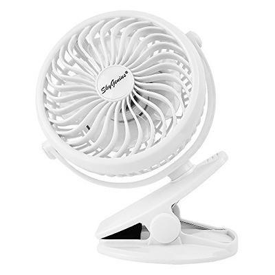 SkyGenius Battery Operated Clip on Mini Desk Fan, Black