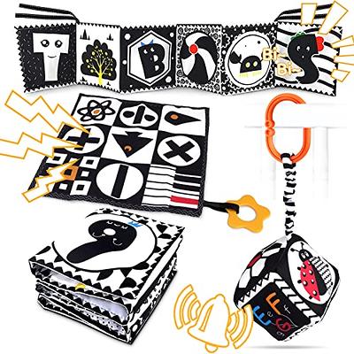 Cawgug Black and White Books High Contrast Baby Toys 0-6 Months