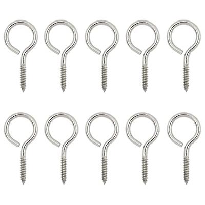 304 Stainless Steel Screw-in Hooks, Metal Hooks, Heavy-Duty Screw Eye  Hooks