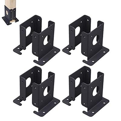 HOZEON 4 Pack Post Base 4 x 4 Inches, Heavy Duty Fence Post Bases with 16  PCS Expansion Screws and 32 PCS Screws, Thickened Wood Post Bases Brackets