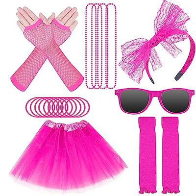 80s Outfit for Girls - 7 Pieces Kids 80s Costume Accessories for
