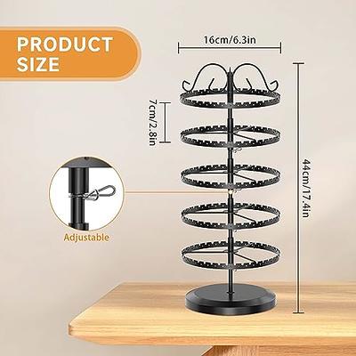 6 Tier Rotating Earring Holder Organizer, Adjustable Metal Earring