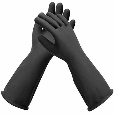 ROYAKI Chemical Resistant Cleaning Gloves, Set of 2 Pairs Black