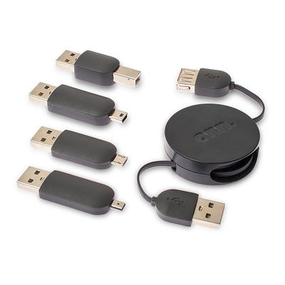onn. USB Short Retractable Cable Adapter Kit, 3.2 ft, Compatible with Micro  Type C, USB Port, Lightning, 6 Pieces - Yahoo Shopping
