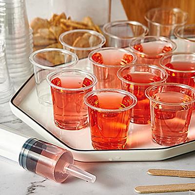 Zcaukya Mini Disposable Shot Cups, 2oz 120 Count Red Plastic Cups, Small Disposable 2oz Party Cups, Red