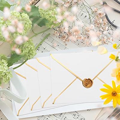 200 Pieces 5 x 7 Envelopes A7 Envelopes with Gold Border V Flap