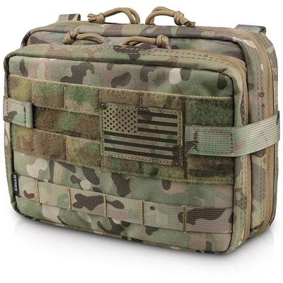  WYNEX Tactical Large Admin Pouch of Double Layer Design, Molle  EDC EMT Utility Pouch with Map Sleeve Modular Tool Pouch Large Capacity  Flag Patch Included-9.5 inch L * 7.5 inch