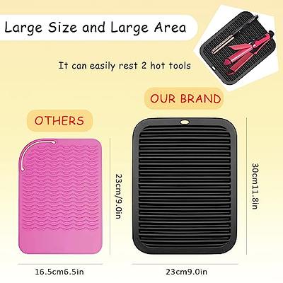 Large Silicone Heat Resistant Mat, Professional Hot Hair Tools Mat for  Curling Iron, Flat Iron, Hair Straightener, Portable Hot Pad with Velcro  for Travel Home Salon - Yahoo Shopping