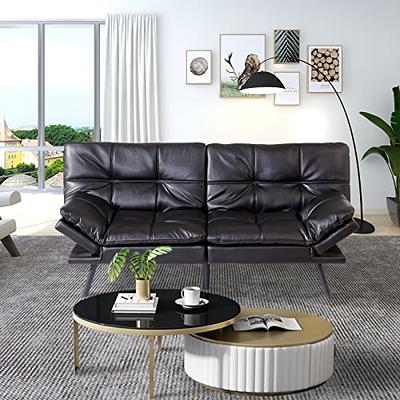 Maxspeed Futon Sofa Bed/Couch,Leather Memory Foam Small Futon Sofa