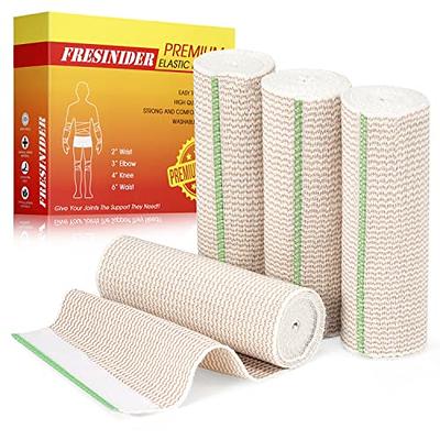 FRESINIDER Premium Elastic Bandage Wrap, 4 Pack 6 Cotton Latex Free  Compression Bandage Wrap with Touch Closure at Both Ends, Support & First  Aid for Sports, Medical, and Injury Recovery - Yahoo Shopping