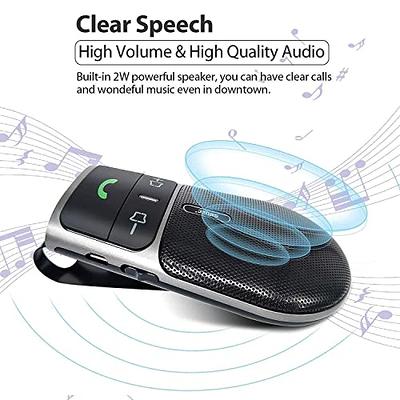 SUNITEC Hands Free Bluetooth for Cell Phone Car Kit, AUTO Power ON  Bluetooth Phone Speaker for Car, Support Siri Voice Assistant Wireless  Bluetooth 5.0 Car Speaker with Visor Clip : : Electronics