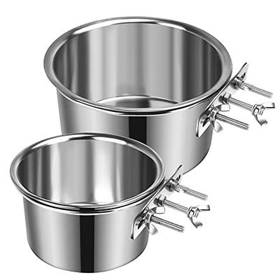 Set of 2 Stainless-Steel Dog Bowls - Cage, Kennel, and Crate