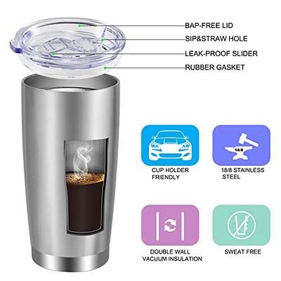 VEGOND 12oz Tumbler Stainless Steel Tumbler bulk Vacuum Insulated Double  Wall Travel Tumbler with Lid and Straw Reusable Tumbler,Stainless