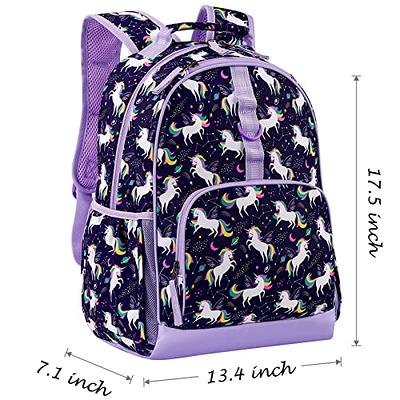 mibasies Girls Backpack for Kids, Unicorn Backpack for Girls, Glitter  Rainbow Elementary School Backpack(Glitter Rainbow)