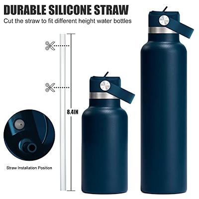 Simple Modern Straw Lid Replacement Straws - Four Pack - Fits All Summit and Hydro Flask Wide Mouth Water Bottle Sizes - Insulated Cap - Clear