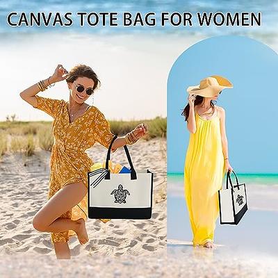 Extra Large Canvas Tote Bag With Zipper Inner Pocket And Outer Pocket,  Shopping Bag Tote Bag Handbag, Suitable For Wedding, Birthday Beach  Holiday, Good Gift For Women Mom Teacher Friend Bridesmaid 