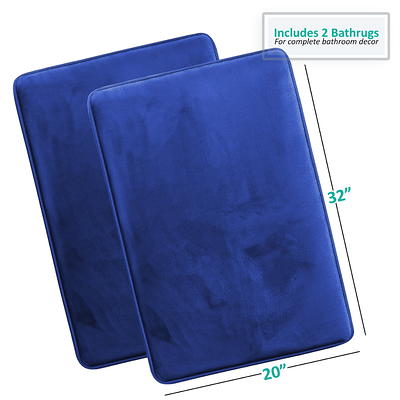 2 Piece Premium Memory Foam Bathroom Mat Set of 2 20x32 inch Bath Rugs,  Royal Blue - Yahoo Shopping