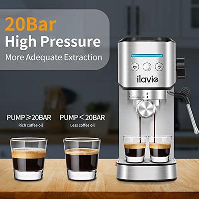 boly Steam Espresso Machine with Milk Frother, 1-4 Cup Mini Expresso Coffee  Maker for Home, Latte Cappuccino Machine Includes Carafe, Black