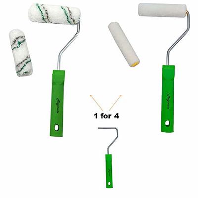 Pilot Fish 11pcs Wall Paint Roller Brush with Roller Covers Kit, 4'' Professional Wall Painting Roller Brush Tools Roller Paint Brush for Home Repair