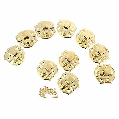Dophee Toggle Catch Lock 0.98x0.79 Gold Retro Style Iron Hasp Wood Chest Lock Latch Clasp with Screws for Jewellery Box Suitcase Chest Decoration
