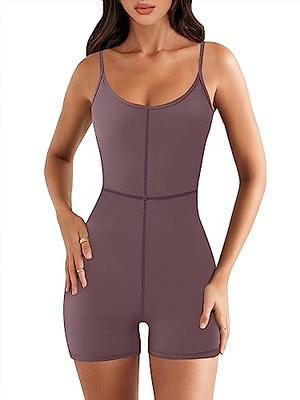 Women's Bodysuit Rompers Tummy Control Seamless Shapewear Tops O Neck Long  Sleeve Jumpsuits For Workout Casual