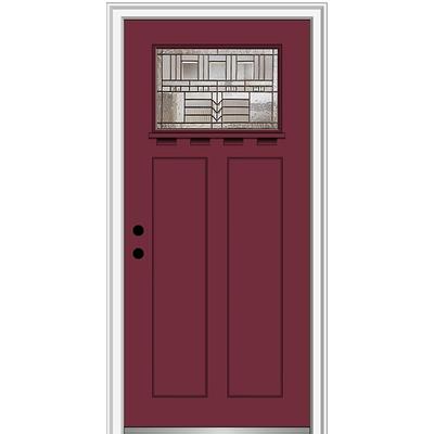 Therma-Tru Benchmark Doors Shaker 36-in x 80-in Fiberglass Craftsman  Right-Hand Inswing Ready To Paint Prehung Single Front Door with Brickmould