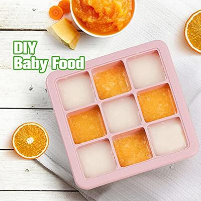 WeeSprout Silicone Baby Food Freezer Tray with Clip-On Lid - Perfect Storage Container for Homemade Baby Food, Vegetable & Fruit