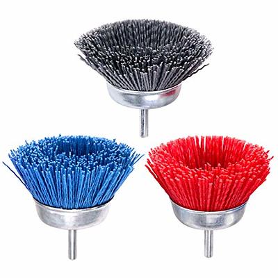 Swpeet 3Pcs 3Inch Nylon Filament Abrasive Wire Cup Brush Kit with 1/4 Inch  Shank, Include Fine Medium Coarse Grit Perfect for Removal of  Rust/Corrosion/Paint - Reduced Wire Breakage and Longer Life 