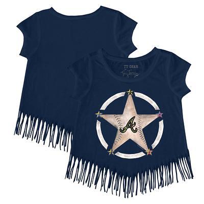 Girls Youth Tiny Turnip Navy Atlanta Braves Military Star Fringe T-Shirt -  Yahoo Shopping