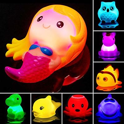 JOYIN 12Pcs Light Up Bath Toys, Toddler Flashing Colourful LED Bathtub  Mermaid Toy, Baby Bathtime Floating Rubber Shower Toy for Infant Baby Kids  Boy
