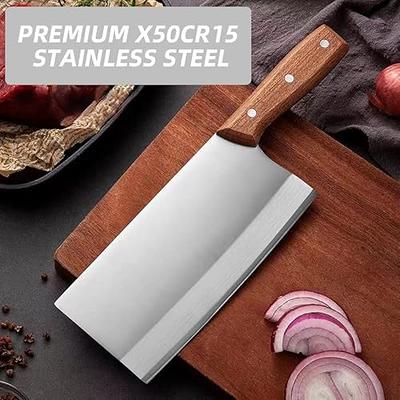 Premium Chinese Chef's Knife - Wooden Handle, Stainless Steel