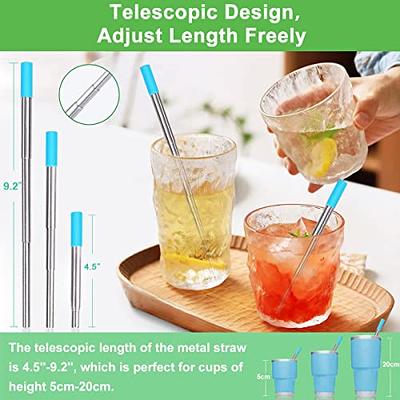Portable Reusable Collapsible Straw Foldable/Retractable Straws with Carry  Case