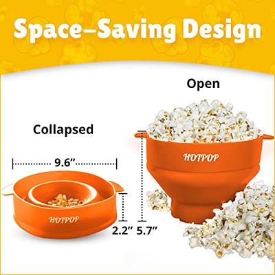 The Silicone Kitchen Silicone Microwave Popcorn Maker - Collapsible Bowl, Non-Toxic, Dishwasher Safe (Dark Blue)