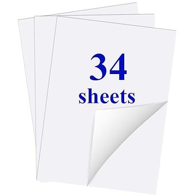 Sticker Labels 50, Sheets White Paper for Printer Full Size 8.5x11