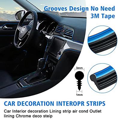 Car Interior Trim Strips,Universal 16.4 ft Car Electroplating Decoration  Styling Door Dashboard, Flexible Interior Trim Accessories with Installing